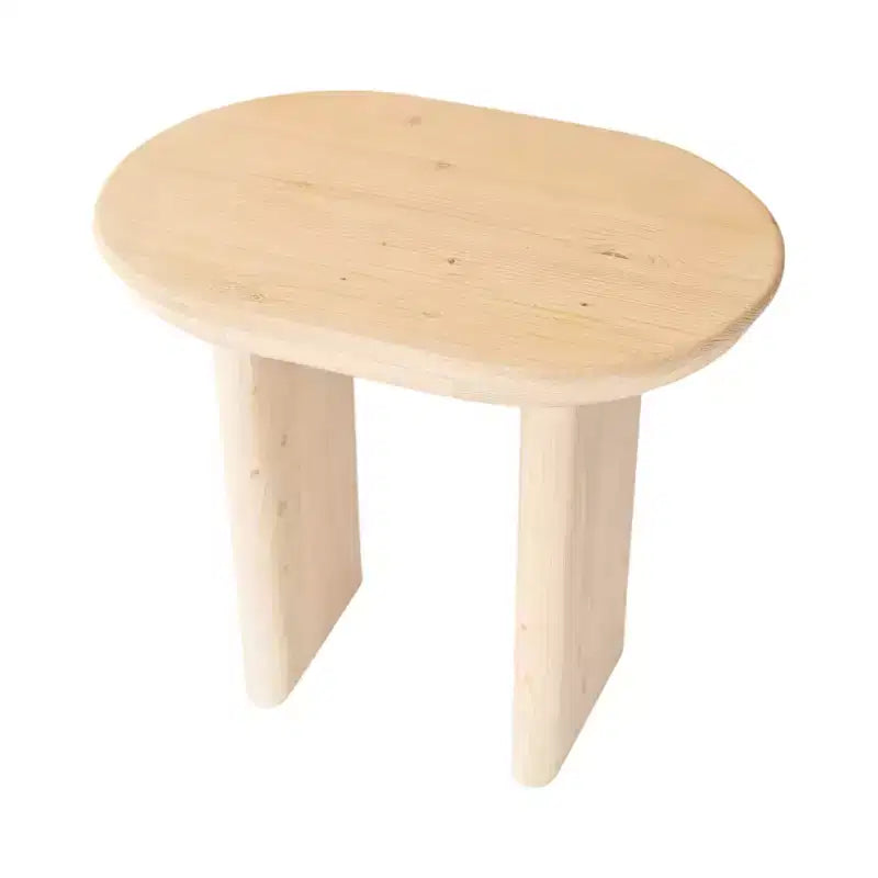 22-Inch Natural Solid Wood Oval Sled End Table