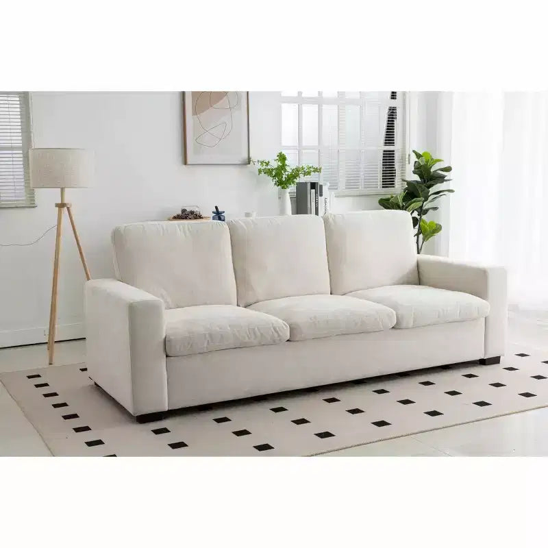 88.97" Modern Deep Seat Sleeper Sofa with 8 Cushions