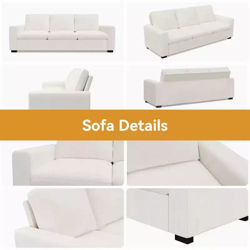 88.97" Modern Deep Seat Sleeper Sofa with 8 Cushions