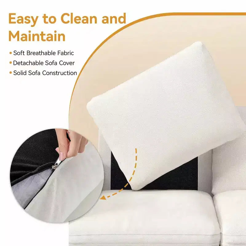 88.97" Modern Deep Seat Sleeper Sofa with 8 Cushions