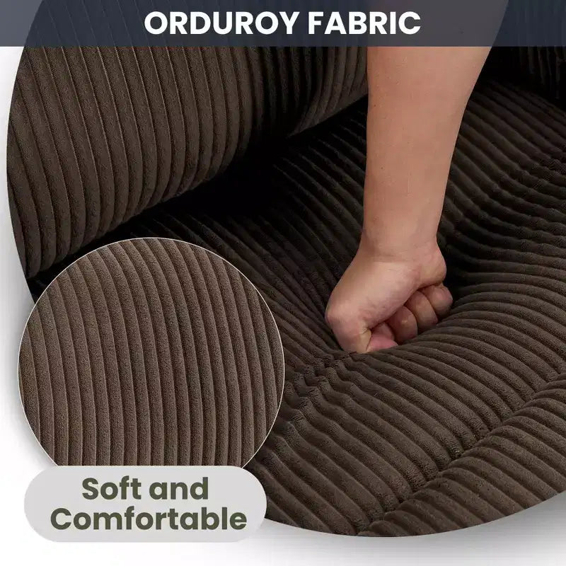 Corduroy Power Lift Recliner Chair with Massage and Heat, Oversized Fabric Reclining Sofa for Living Room