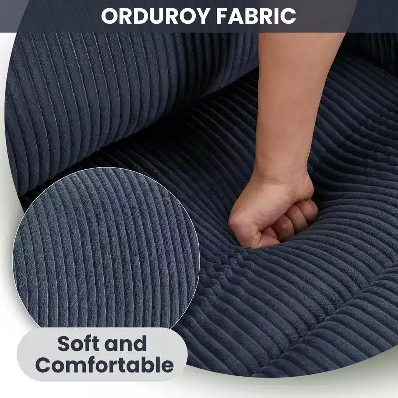 Corduroy Power Lift Recliner Chair with Massage and Heat, Oversized Fabric Reclining Sofa for Living Room
