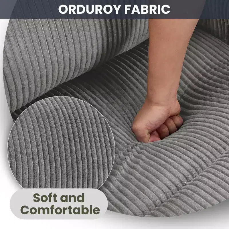 Corduroy Power Lift Recliner Chair with Massage and Heat, Oversized Fabric Reclining Sofa for Living Room