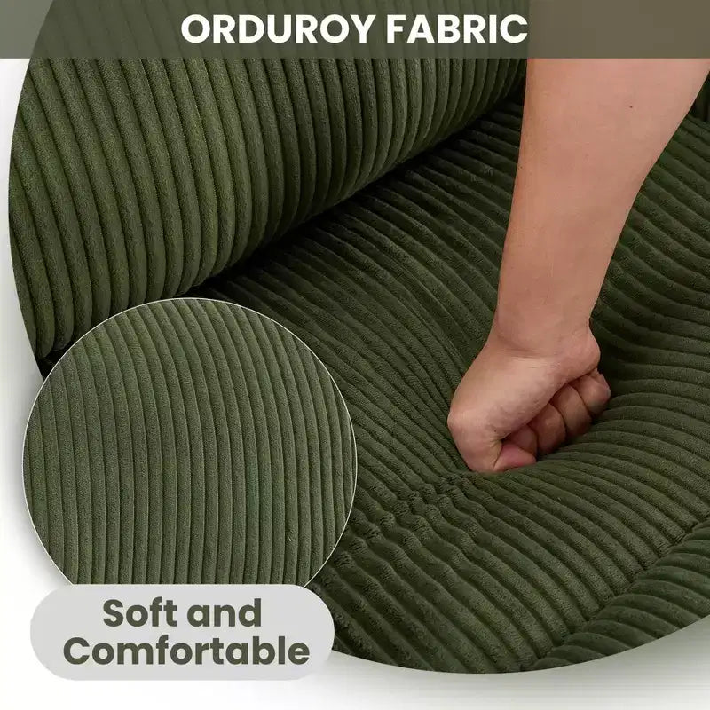 Corduroy Power Lift Recliner Chair with Massage and Heat, Oversized Fabric Reclining Sofa for Living Room