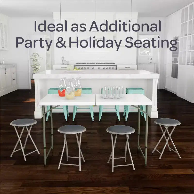 Backless 18-Inch Portable Folding Stool with 225 lb Capacity