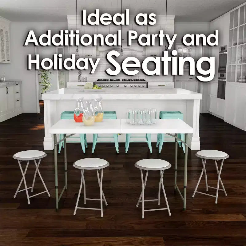 Backless 18-Inch Portable Folding Stool with 225 lb Capacity