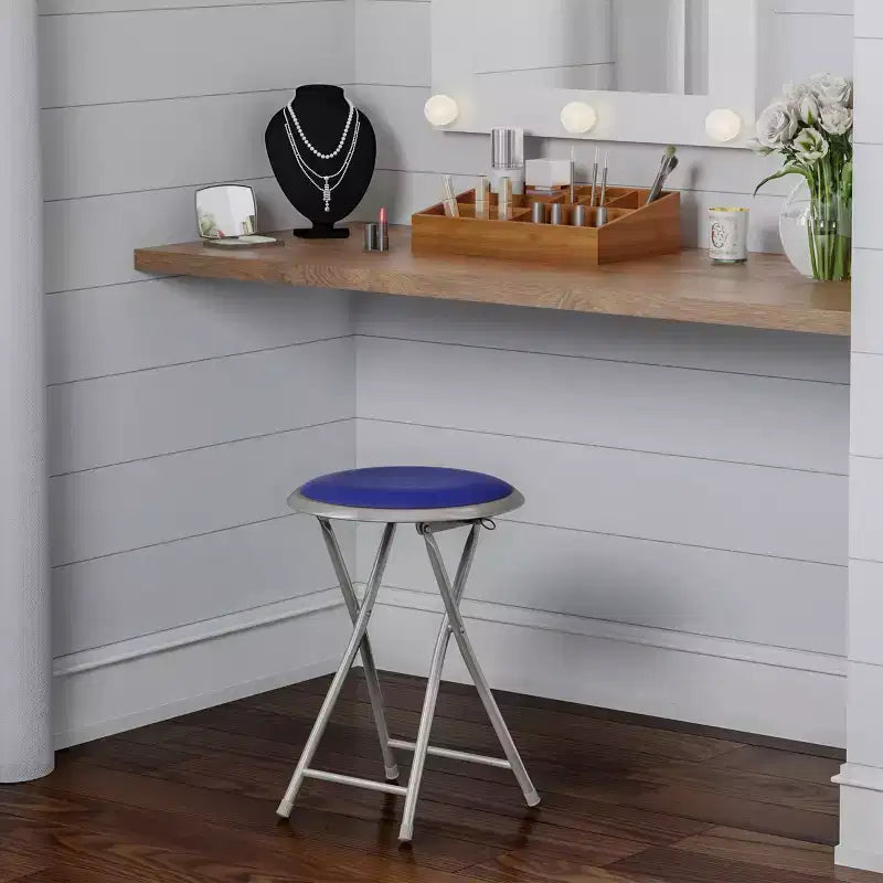 Backless 18-Inch Portable Folding Stool with 225 lb Capacity