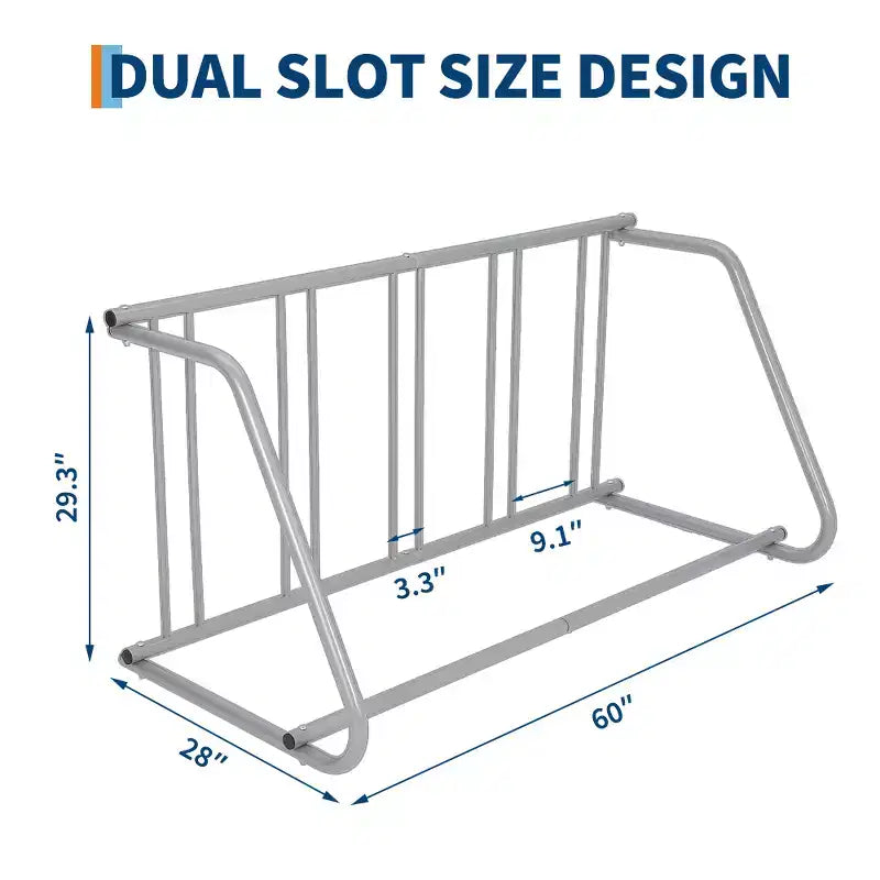 Floor Bike Rack,Single-Side 5-Bike Rack, Grid Bike Rack In Ground,Freestanding Bicycle Floor Parking Stand,Stand Bike Racks for Garages Streets