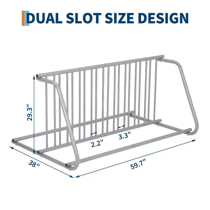 Floor Bike Rack,Single-Side 5-Bike Rack, Grid Bike Rack In Ground,Freestanding Bicycle Floor Parking Stand,Stand Bike Racks for Garages Streets