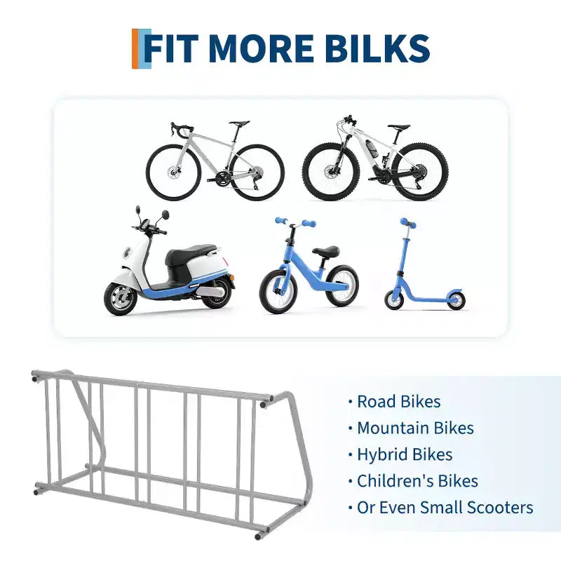 Floor Bike Rack,Single-Side 5-Bike Rack, Grid Bike Rack In Ground,Freestanding Bicycle Floor Parking Stand,Stand Bike Racks for Garages Streets