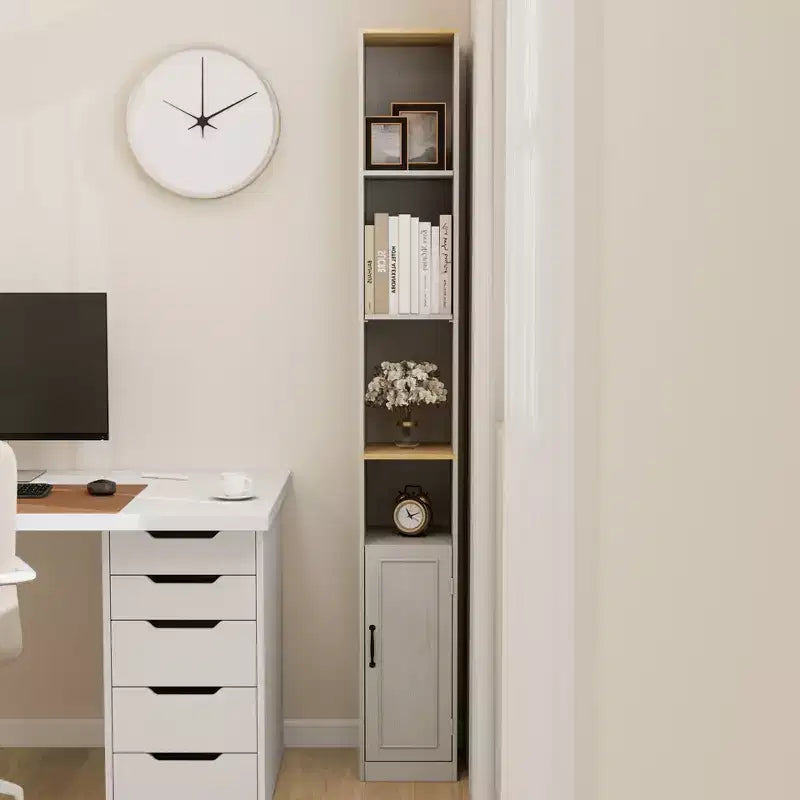 72-Inch Tall Slim Storage Cabinet with Adjustable Shelves