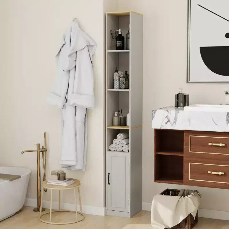 72-Inch Tall Slim Storage Cabinet with Adjustable Shelves
