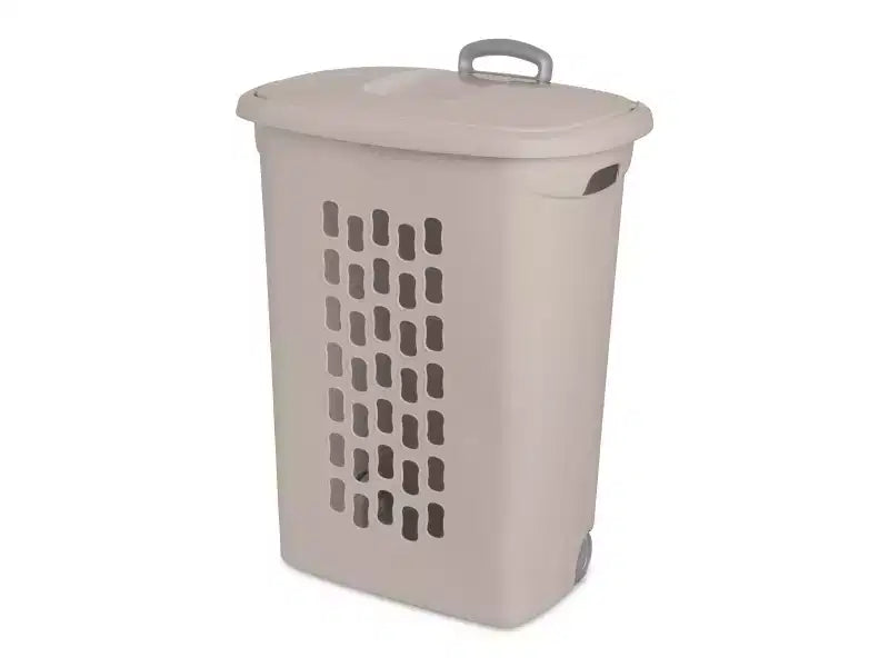 Ultra Wheeled Laundry Hamper with Lid and Handle, Grey, 3 Pack