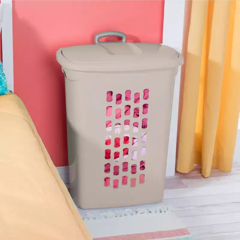 Ultra Wheeled Laundry Hamper with Lid and Handle, Grey, 3 Pack