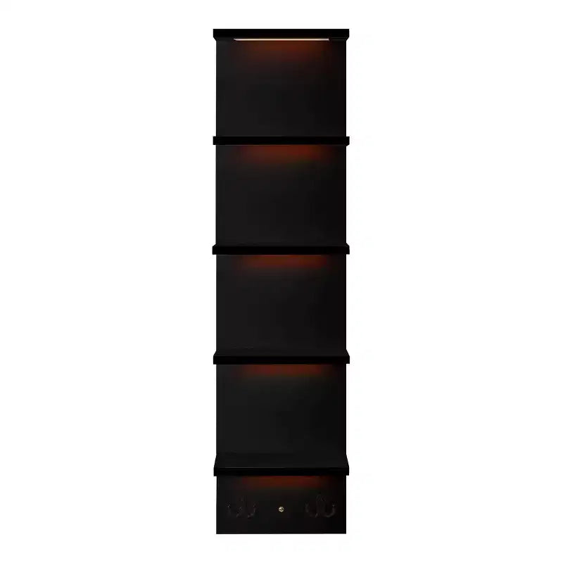 5 Tier Wall Mounted Floating Shelf Unit with LED Lights