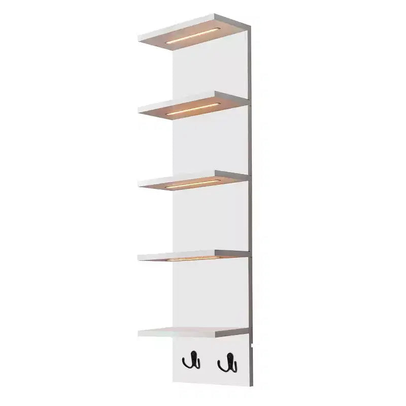 5 Tier Wall Mounted Floating Shelf Unit with LED Lights