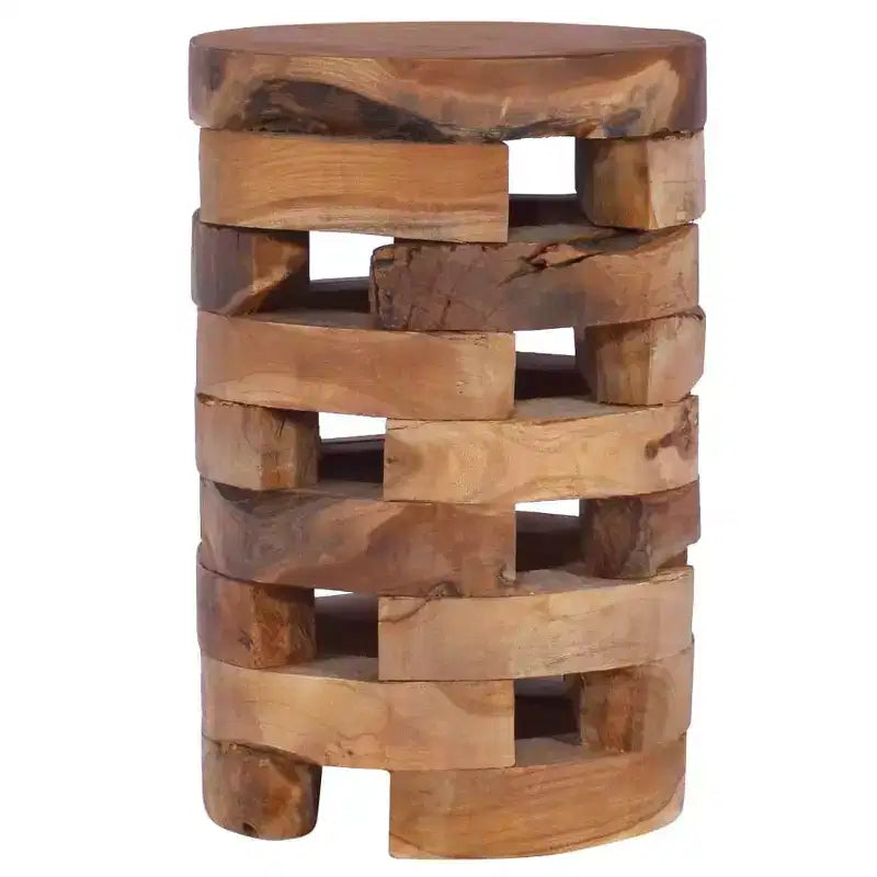 Bedside Cabinet, Solid Teak Wood, Handmade Natural Finish