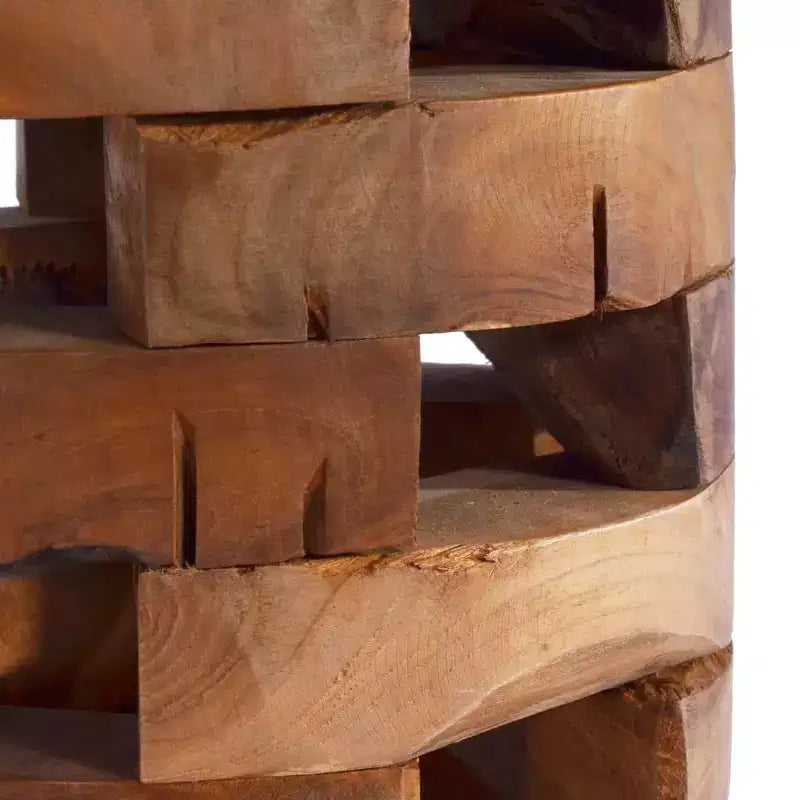 Bedside Cabinet, Solid Teak Wood, Handmade Natural Finish