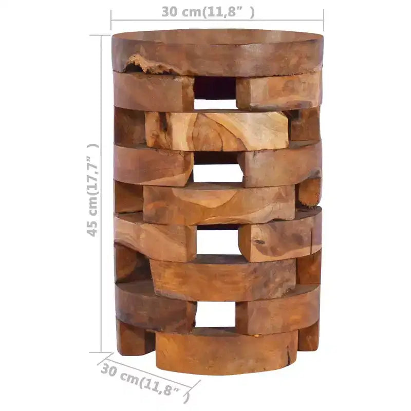 Bedside Cabinet, Solid Teak Wood, Handmade Natural Finish