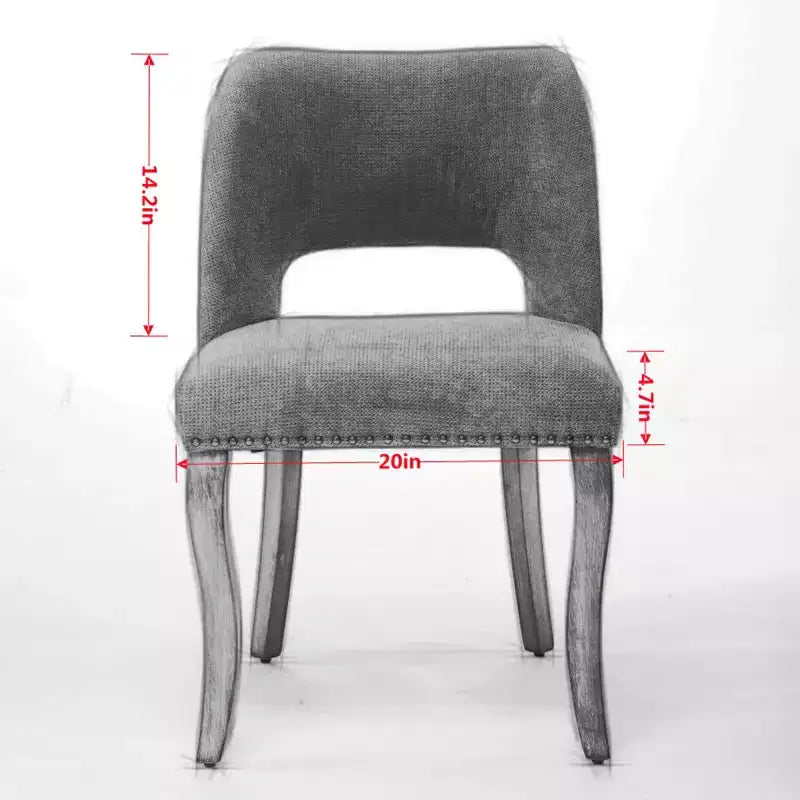 Set of 2 Modern Upholstered Dining Chairs with Curved Backrest and Wood Legs