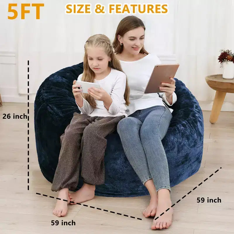 Soft Washable Beanbag Lazy Sofa Adult Bean Bag Couch Cover Bean Bag Covers Only, for Reading,