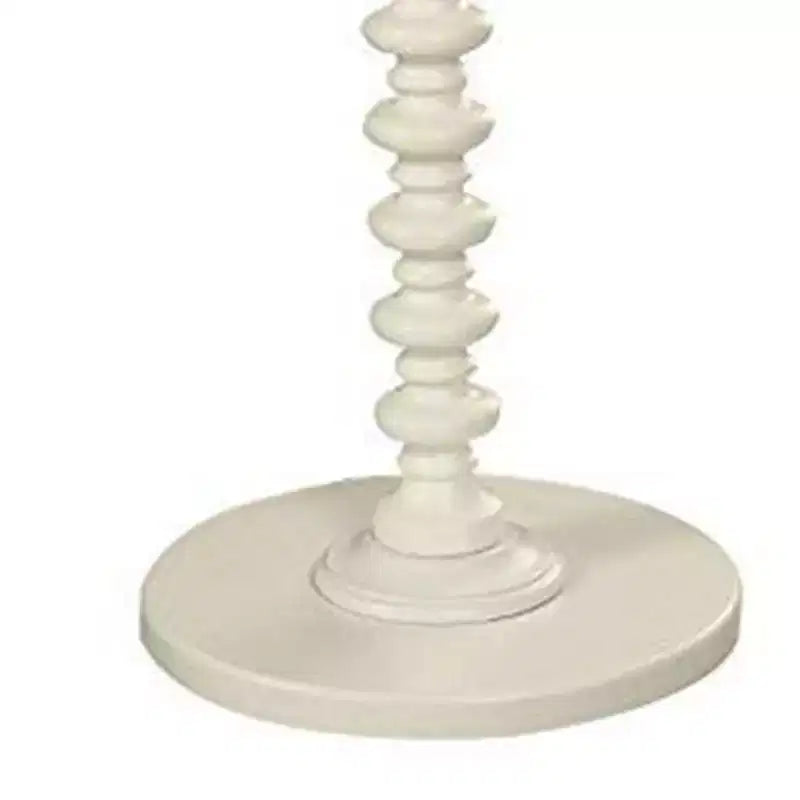Side Table With Round Top, White
