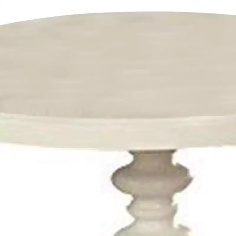 Side Table With Round Top, White