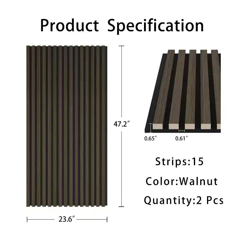 2 pcs 23.6  x 47.2 Sound-Absorbing And Soundproof Panels, With Density Board Wrapped In Wood Veneer