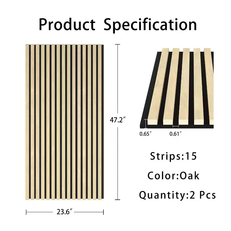 2 pcs 23.6  x 47.2 Sound-Absorbing And Soundproof Panels, With Density Board Wrapped In Wood Veneer