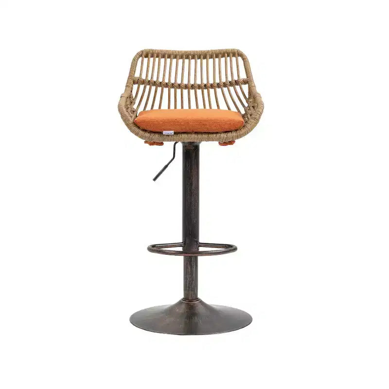 2Pcs Swivel Bar Stools With Footrest, Metal Frame, Up To 250 Lbs Load Bearing Capacity Retro Adjustable Height 35.04 To 42.9 Bar Chairs