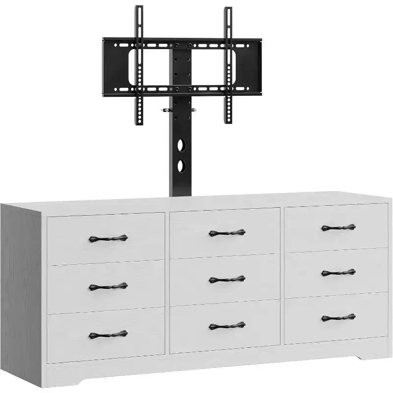 TV Stand with Mount for 32C85 Inch TVs, Modern Wood Media Console with Storage 9 Drawers, Living Room Entertainment Center Furniture