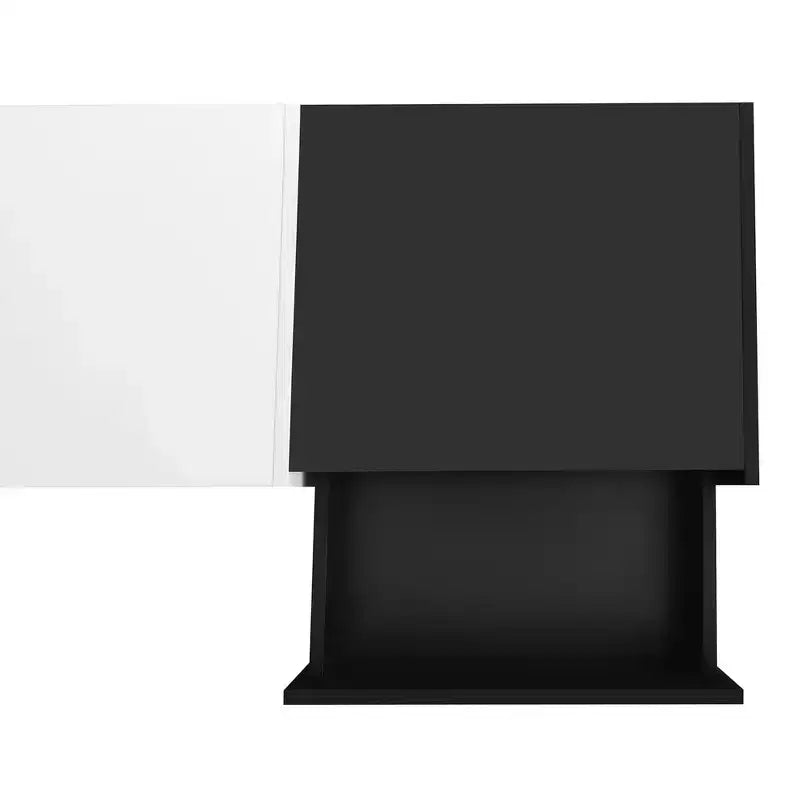 Modern Two-tone TV Stand for 80 TV, Wood TV Storage Cabinet Entertainment Center Media Console with Versatile Compartment