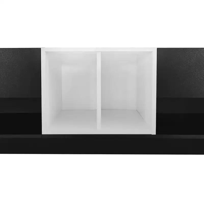 Modern Two-tone TV Stand for 80 TV, Wood TV Storage Cabinet Entertainment Center Media Console with Versatile Compartment