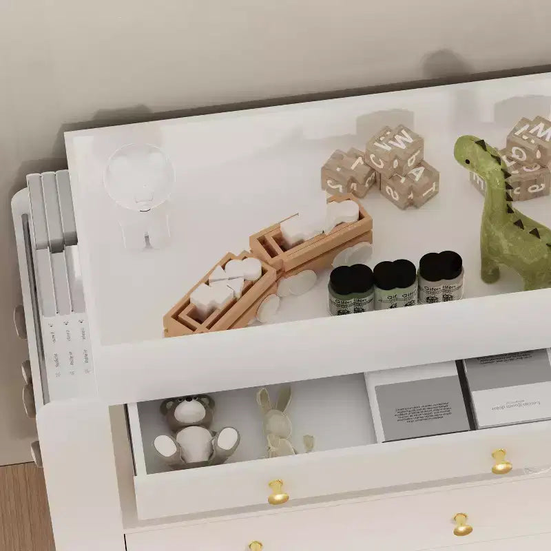 Modern Multi-Functional Dresser with 3 Drawers, 1 Door and Shelves