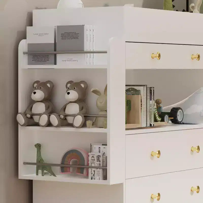 Modern Multi-Functional Dresser with 3 Drawers, 1 Door and Shelves