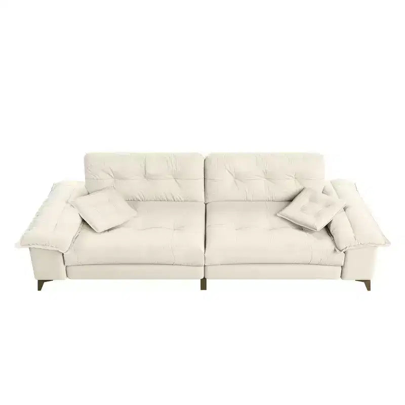104.7-Inch Modern 4-Seat Cloud Sofa, Chenille Upholstered Couch with 2 Pillows and Removable Armrests