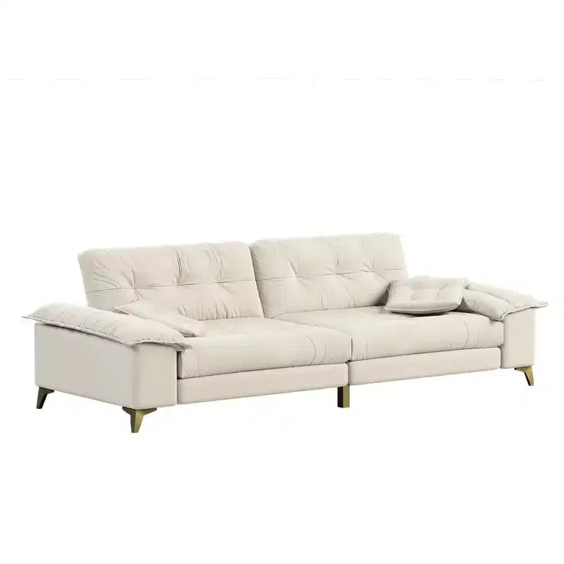 104.7-Inch Modern 4-Seat Cloud Sofa, Chenille Upholstered Couch with 2 Pillows and Removable Armrests