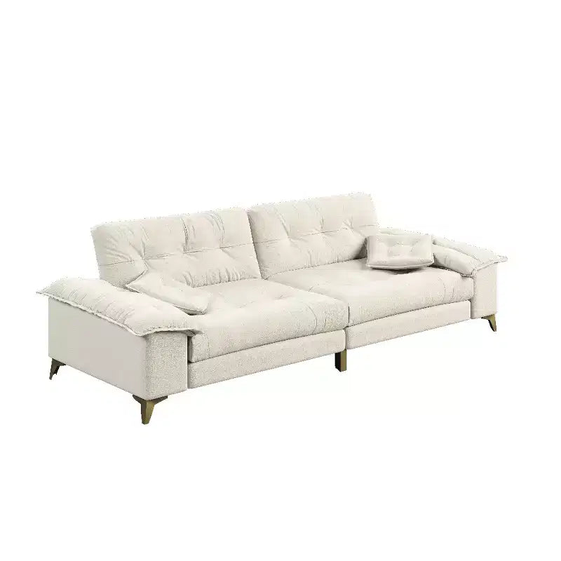 104.7-Inch Modern 4-Seat Cloud Sofa, Chenille Upholstered Couch with 2 Pillows and Removable Armrests