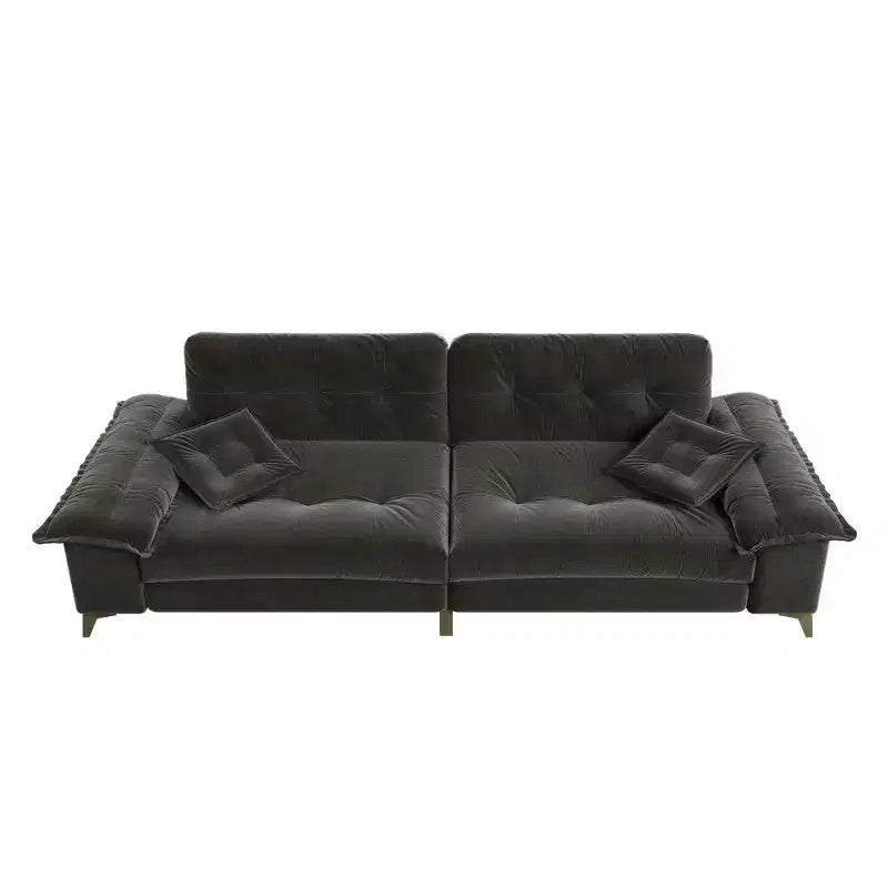 104.7-Inch Modern 4-Seat Cloud Sofa, Chenille Upholstered Couch with 2 Pillows and Removable Armrests