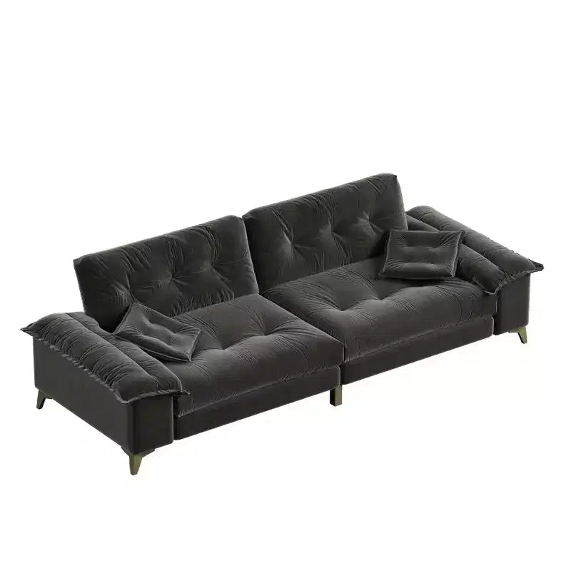 104.7-Inch Modern 4-Seat Cloud Sofa, Chenille Upholstered Couch with 2 Pillows and Removable Armrests