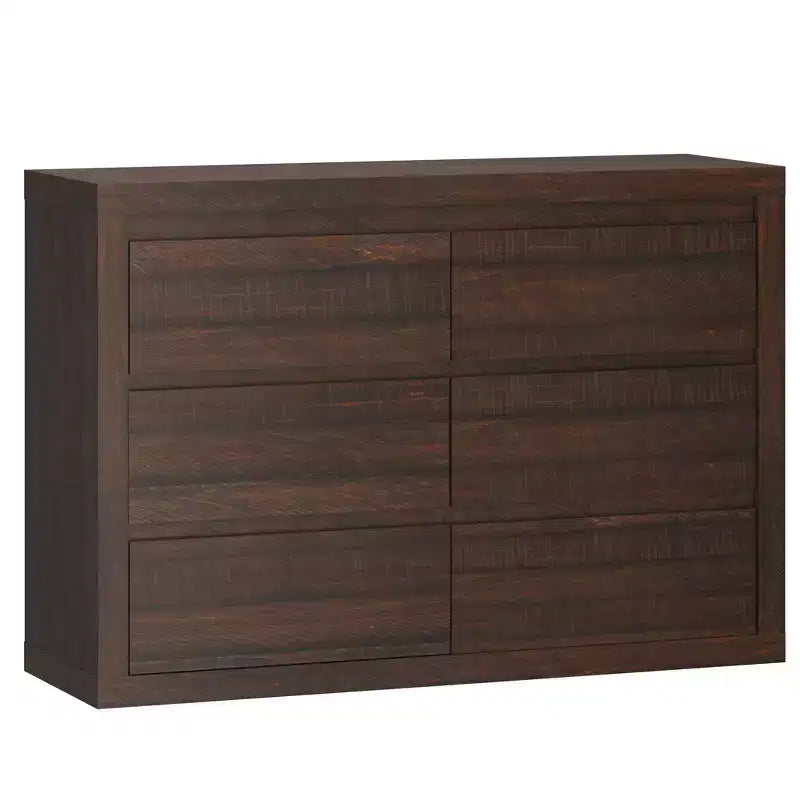 6-Drawer Wide Dresser with Storage, Wooden Closet Storage Chest for Bedroom, Living Room or Entryway