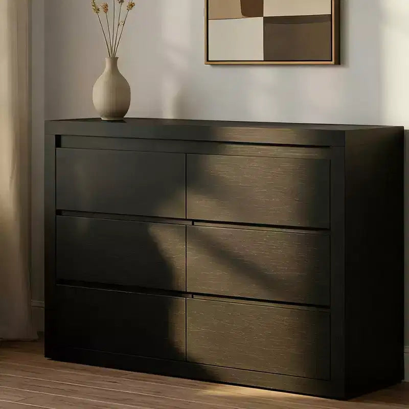 6-Drawer Wide Dresser with Storage, Wooden Closet Storage Chest for Bedroom, Living Room or Entryway