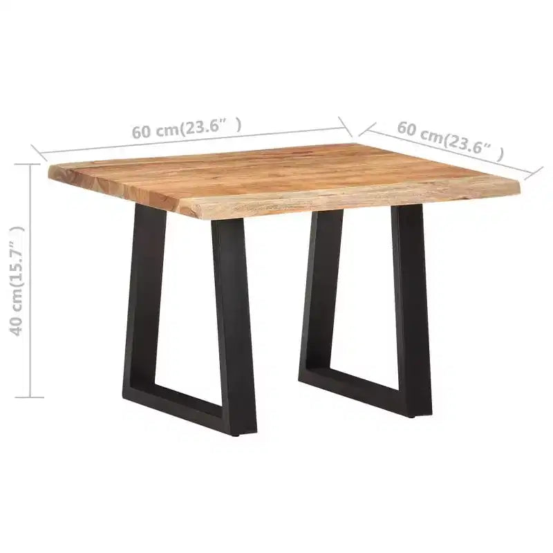 Coffee Table with Live Edges, Solid Acacia Wood