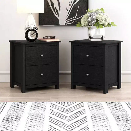 Galano 2-Drawer Nightstands Set of 2 with Storage 18.7 W  15.7 D  21.8 H
