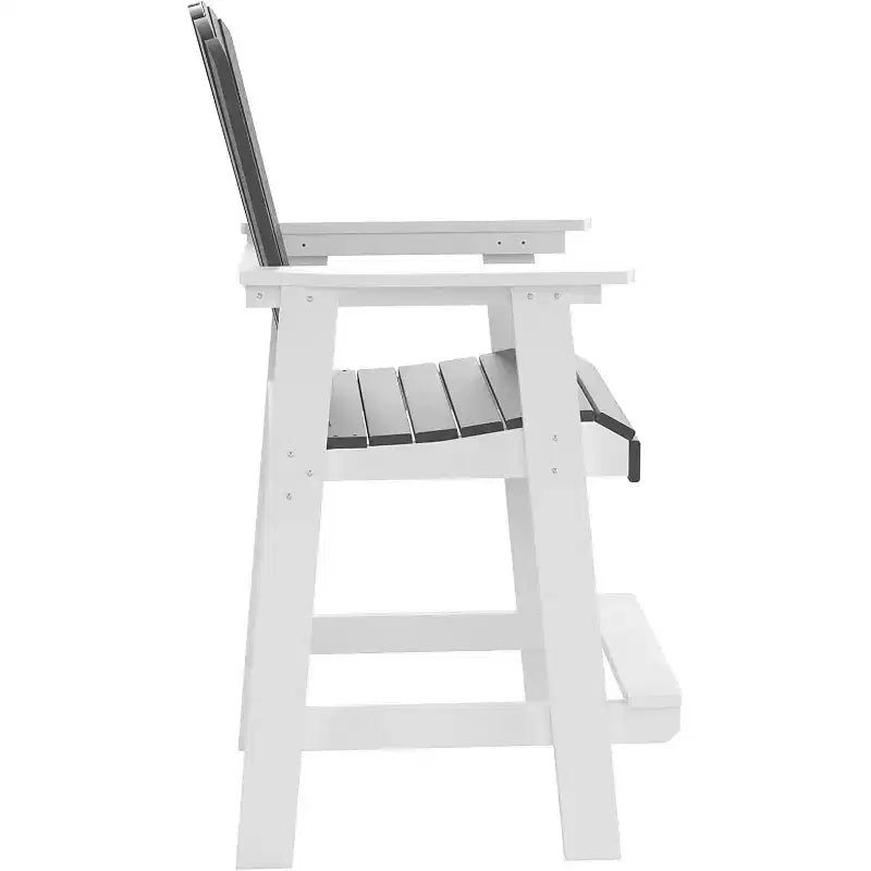 Bar Stools with High Back Footrest Set of 2 Barstools Outdoor Tall Chairs Counter Height Chairs Patio Bar Stool Chair Armrest Stools Black White