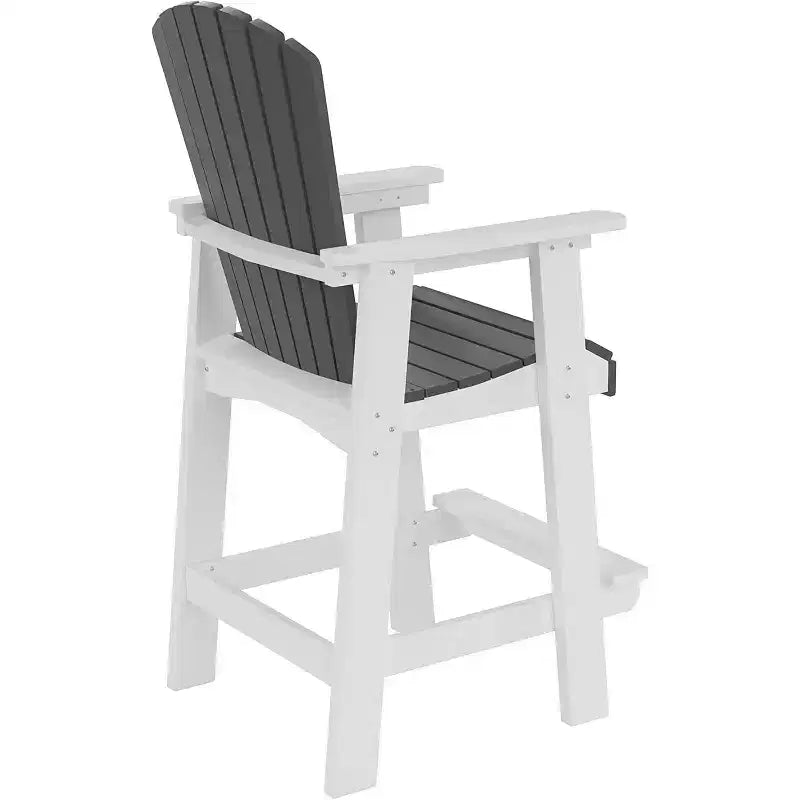 Bar Stools with High Back Footrest Set of 2 Barstools Outdoor Tall Chairs Counter Height Chairs Patio Bar Stool Chair Armrest Stools Black White