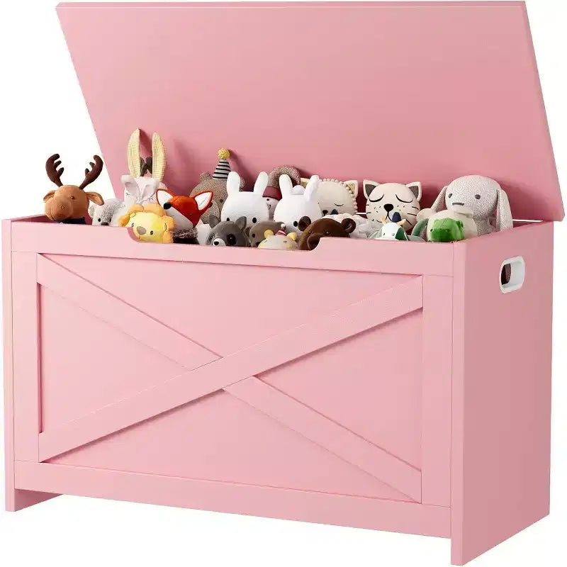 30 Inch Wooden Storage Bench with Safety Hinge, Large Shoe Storage Chest, Easy Assembly, Versatile Entryway, Living Room and Bedroom