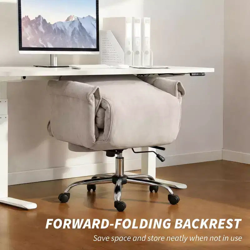 High Back Reclining Office Chair with Footrest, Thick Cushion, Adjustable Height and Rolling Wheels