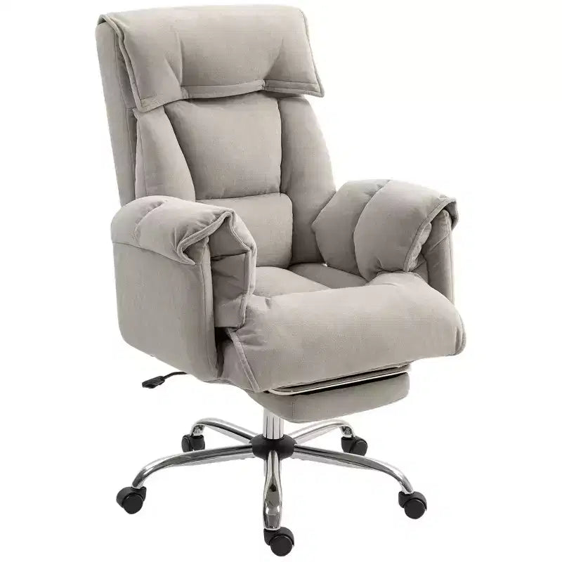 High Back Reclining Office Chair with Footrest, Thick Cushion, Adjustable Height and Rolling Wheels