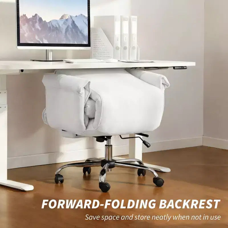 High Back Reclining Office Chair with Footrest, Thick Cushion, Adjustable Height and Rolling Wheels